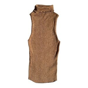 Urban Outfitters Size XS Tank Turtleneck Ruffle Stretchy Crop Top